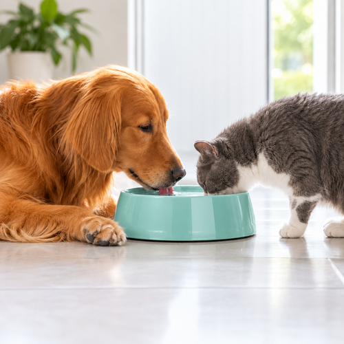 Bowl para Comida y Agua para Mascotas – Tamaño Pequeño, Color Verde Azulado